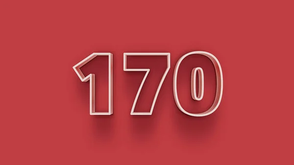 Bianco Numero 170 Isolato Sfondo Rosso Poster Vendita Unico Banner — Foto Stock