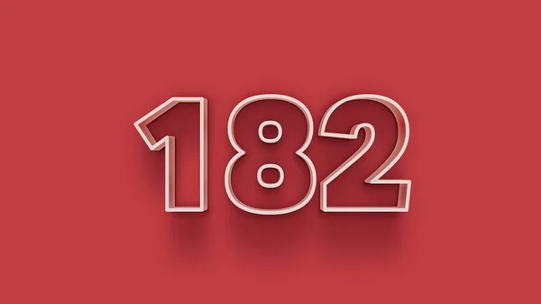 Bianco Numero 182 Isolato Sfondo Rosso Poster Vendita Unico Banner — Foto Stock