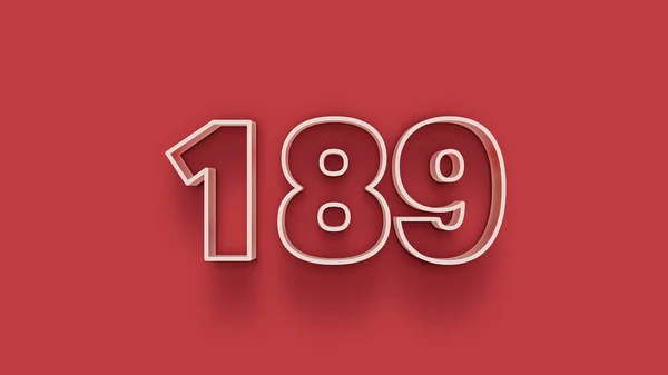 Branco Número 189 Isolado Fundo Vermelho Para Cartaz Venda Exclusivo — Fotografia de Stock