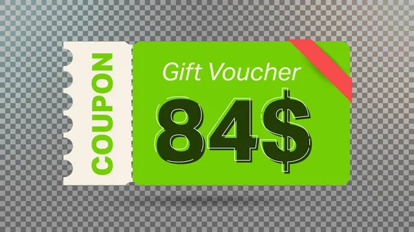 Web sitesi, internet reklamları, sosyal medya için yeşil 84 dolarlık indirim kuponu.