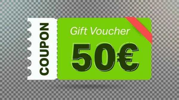 Buoni Regalo Sconto Euro Verdi Sito Web Annunci Internet Social — Vettoriale Stock