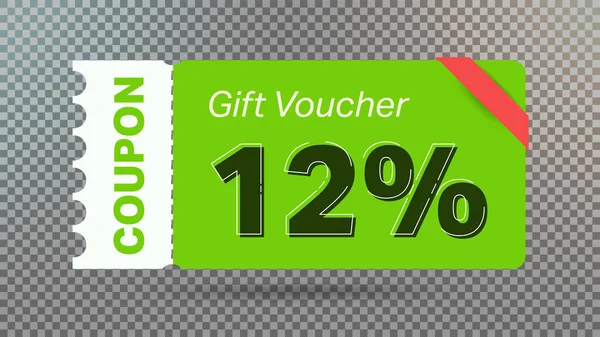 Green Discount Gift Voucher Coupon Website Internet Ads Social Media — Stock Vector