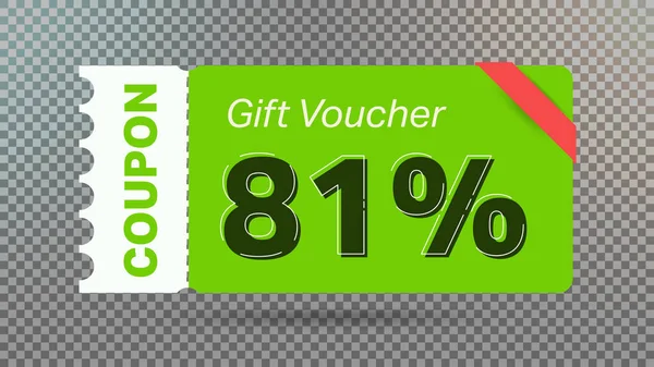 Green Discount Gift Voucher Coupon Website Internet Ads Social Media — Stock Vector