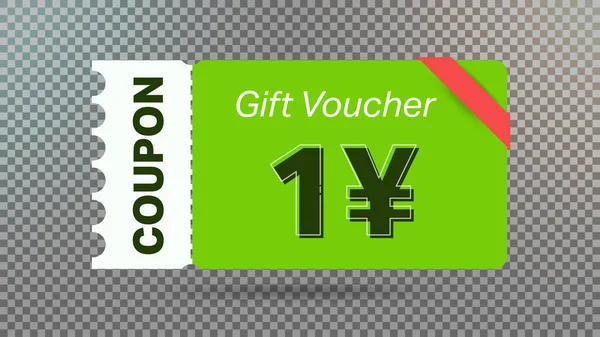 Vert Yen Bon Réduction Coupon Cadeau Pour Site Web Annonces — Image vectorielle