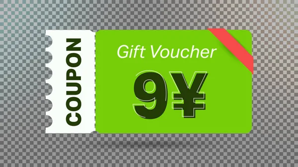 Vert Yen Bon Réduction Coupon Cadeau Pour Site Web Annonces — Image vectorielle