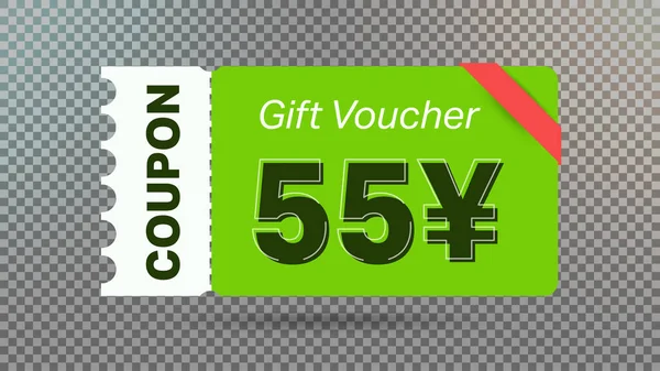 Vert Yen Bon Réduction Coupon Cadeau Pour Site Web Annonces — Image vectorielle
