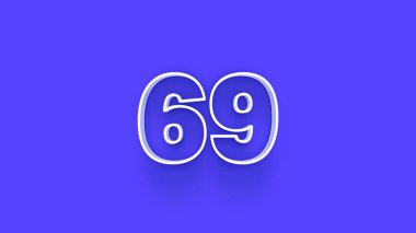 Yeşil arkaplanda 3d 69 rakamı