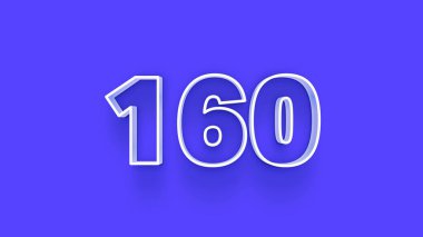 Yeşil arkaplandaki 3d 160 sayısının gösterimi