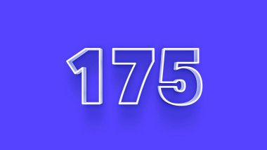 Yeşil arkaplandaki 3d 175 sayısının gösterimi