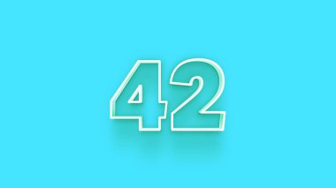 Yeşil arkaplanda 3d 42 sayısının gösterimi