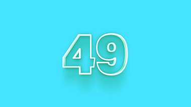 Yeşil arkaplandaki 3d 49 sayısının gösterimi
