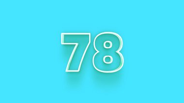 Yeşil arkaplanda 3d 78 sayısının gösterimi