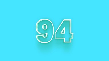 Yeşil arkaplanda 3d 94 sayısının gösterimi