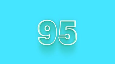 Yeşil arkaplanda 3d 95 sayısının gösterimi