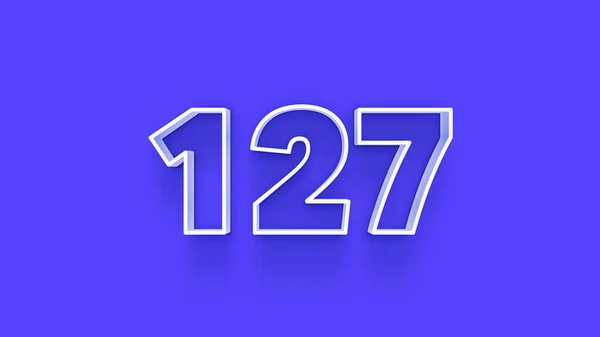 Illustration 127 Number Green Background — Stock Photo, Image