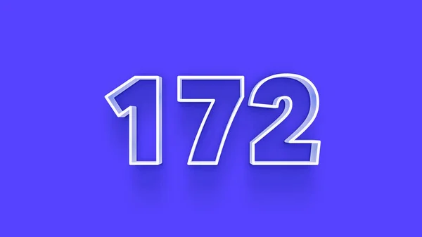 Abbildung Der 172 Zahl Auf Grünem Hintergrund — Stockfoto