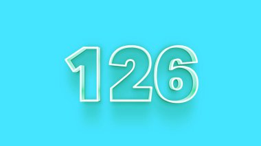 Yeşil arkaplandaki 3d 126 sayısının gösterimi