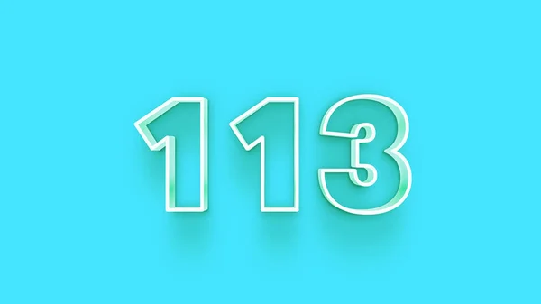 Abbildung Der Zahl 113 Auf Grünem Hintergrund — Stockfoto
