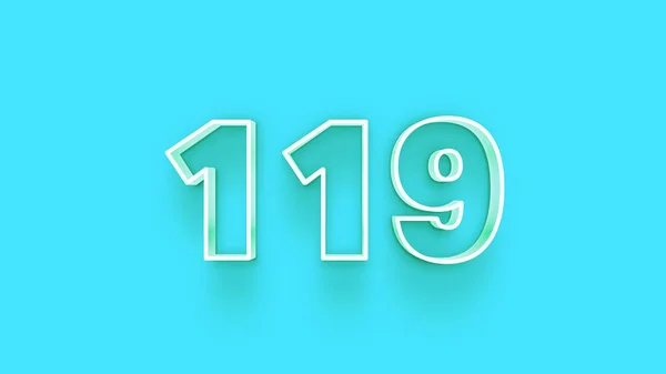 Abbildung Der 119 Zahl Auf Grünem Hintergrund — Stockfoto