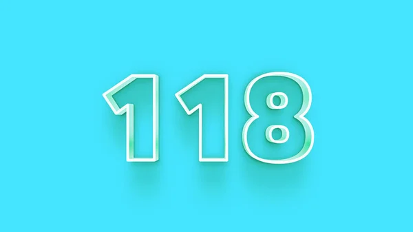 Illustrazione Del Numero 118 Sfondo Verde — Foto Stock