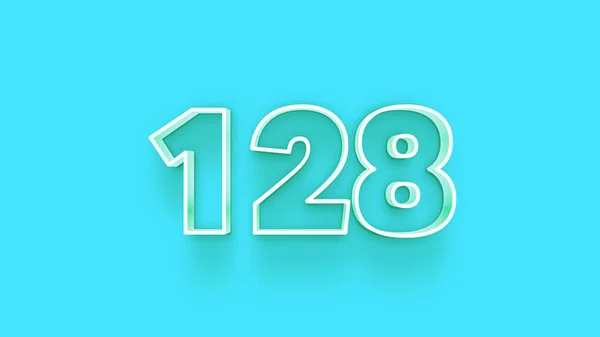 Illustration 128 Number Green Background — Stock Photo, Image