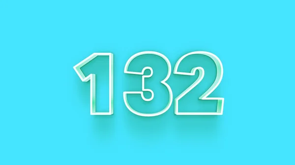 Illustration 132 Number Green Background — Stock Photo, Image