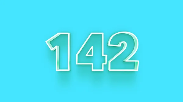 Ilustracja Liczby 142 Zielonym Tle — Zdjęcie stockowe