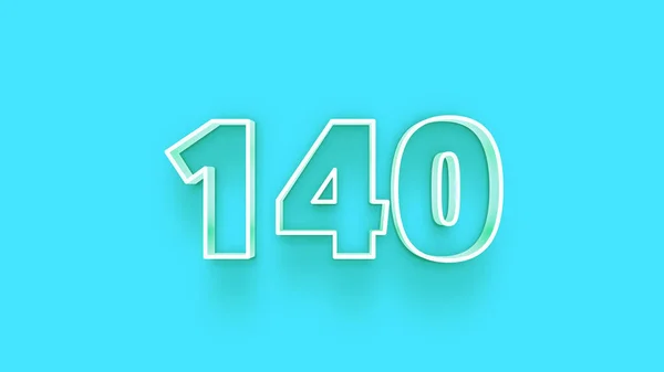 Απεικόνιση Του 140 Αριθμός Πράσινο Φόντο — Φωτογραφία Αρχείου