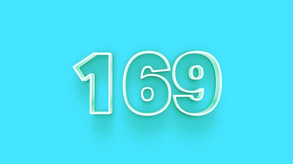 Illustration 169 Number Blue Background — Stock Photo, Image