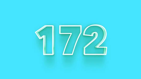 Απεικόνιση Του 172 Αριθμό Μπλε Φόντο — Φωτογραφία Αρχείου