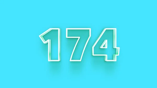 Απεικόνιση Του 174 Αριθμό Μπλε Φόντο — Φωτογραφία Αρχείου