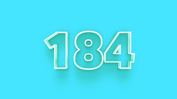 Illustration 184 Number Blue Background — Stock Photo, Image