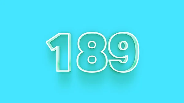 Illustration 189 Number Blue Background — Stock Photo, Image