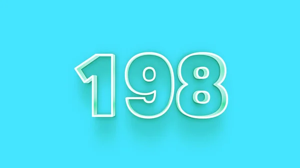 Illustration 198 Number Blue Background — Stock Photo, Image