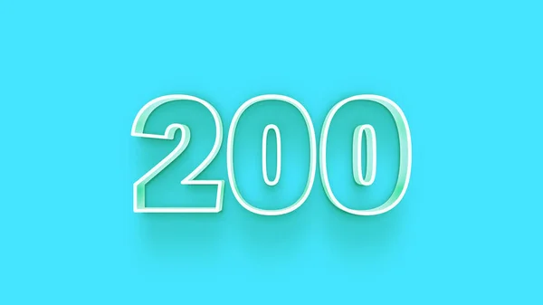 Illustrazione 200 Numero Sfondo Blu — Foto Stock