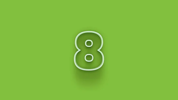 緑の背景に3D 8の数字のイラスト — ストック写真