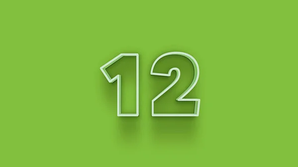 緑の背景に描かれた3D 12番のイラスト — ストック写真