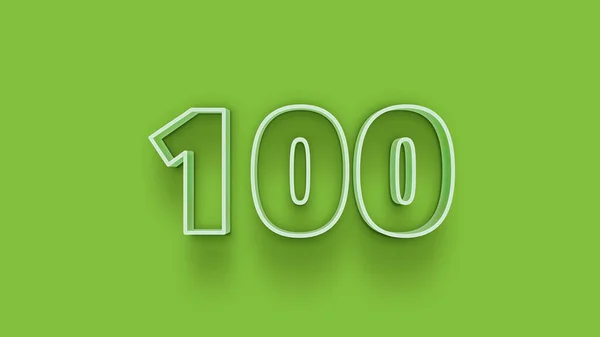 Abbildung Der 100 Zahl Auf Grünem Hintergrund — Stockfoto