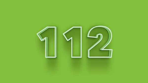 Illustrazione Del Numero 112 Sfondo Verde — Foto Stock