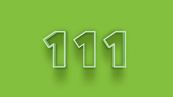 緑の背景に3D 111番のイラスト — ストック写真