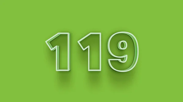 119 Szám Illusztrálása Zöld Alapon — Stock Fotó