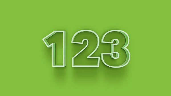 绿色背景的3D 123数字图解 — 图库照片