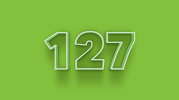 Illustrazione 127 Numero Sfondo Verde — Foto Stock