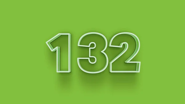 Illustrazione 132 Numero Sfondo Verde — Foto Stock