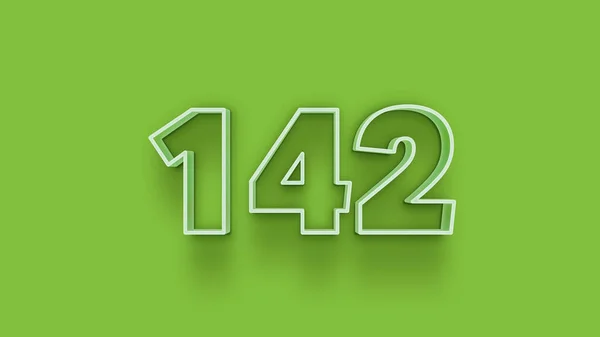 Illustratie Van 142 Nummer Groene Achtergrond — Stockfoto
