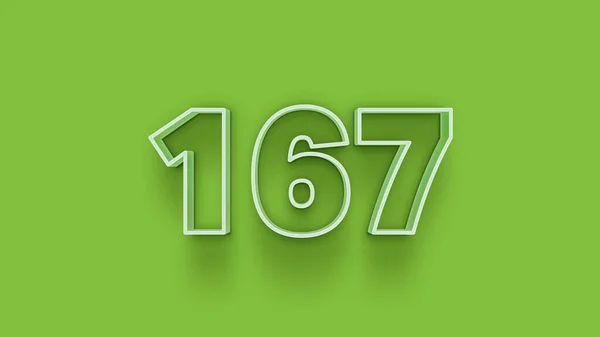 Abbildung Der 167 Zahl Auf Grünem Hintergrund — Stockfoto