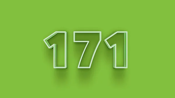 Abbildung Der 171 Zahl Auf Grünem Hintergrund — Stockfoto