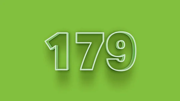 Abbildung Der 179 Zahl Auf Grünem Hintergrund — Stockfoto