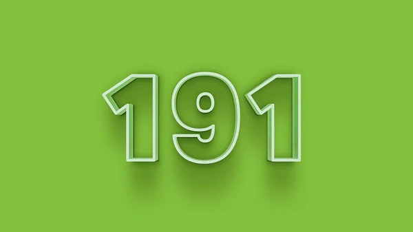 Illustration 191 Number Green Background — Stock Photo, Image