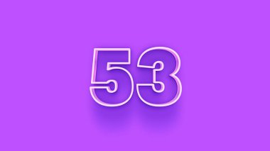 Mor arkaplanda 53 sayının 3d illüstrasyonu